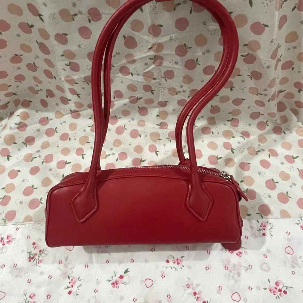 Alaïa Red Leather Barrel Shoulder Bag